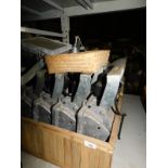 A quantity of Alfa projector lights, various other lighting, etc., contained in two wooden boxes. N