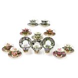 A set of twelve Royal Albert Provincial Flowers porcelain cups and saucers, including Fire Weed, Mad