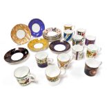 A Coalport Historic Coffee Cup Collection, comprising twelve coffee cans and saucers, with certifica