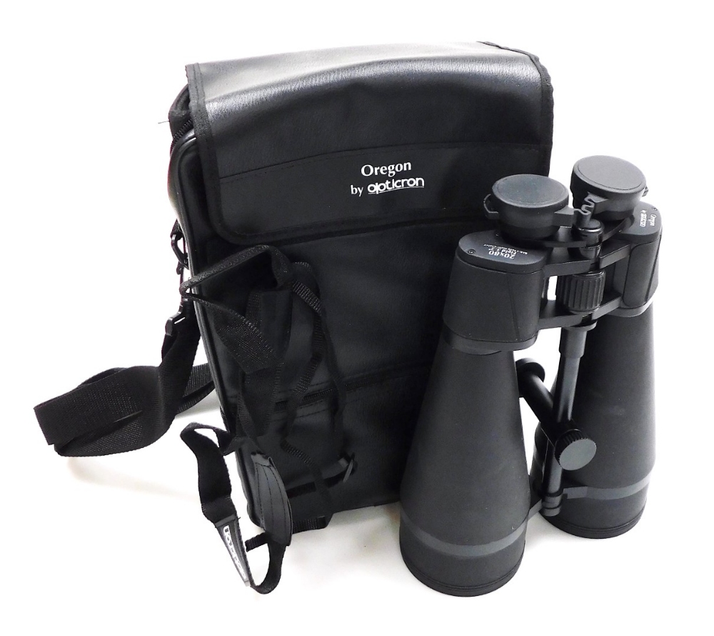 A pair of Opticron Oregon 20x80 field binoculars, cased.