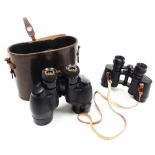A pair of Ross Solaross 9x35 binoculars, cased, together with a pair of Newbold and Bulford Viking M
