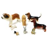 Sylvac, Goebel, Adderley, and other figures of dogs, various, and other figures. (8)