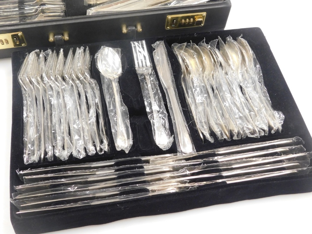 A canteen of cutlery for twelve place settings, of plain design, stamped 830, 98.26oz all in includi - Image 2 of 3