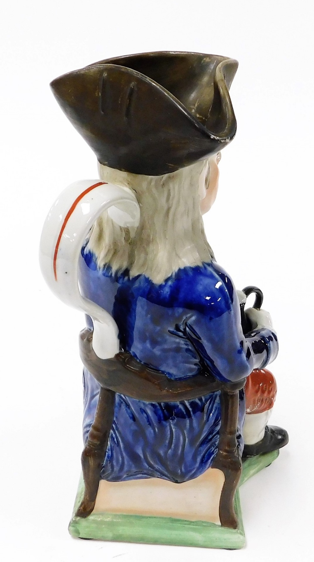 A 19thC pottery character jug modelled as The Squire, 27cm high. - Image 2 of 2