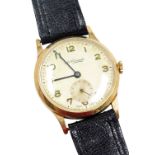 An early 20thC Thomas Russell and Sons 9ct gold cased gentleman's wristwatch, circular silvered dial