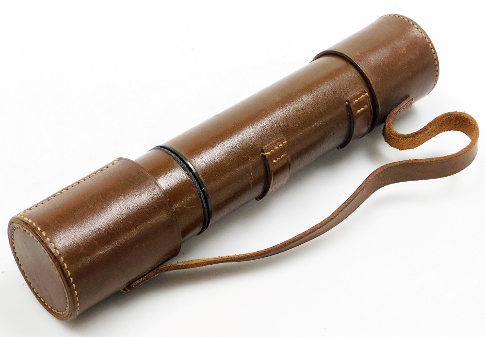 A JH Steward Marksman three drawer telescope, leather cased. - Image 2 of 2
