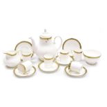 A Royal Doulton Clarendon pattern porcelain part coffee service, comprising coffee pot, cream jug, s