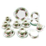 A Royal Albert porcelain Village Green pattern part tea service, comprising cream jug, sugar bowl, b