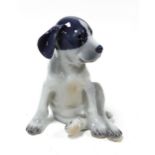 A Royal Copenhagen porcelain figure of a Pointer puppy, number 051, seconds, printed and painted mar