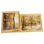 Douglas H. Chaffey (b.1924). Woodland scenes, a pair, each signed, 40cm x 49cm, and 49cm x 38cm.