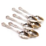 A set of six Victorian silver King's pattern tablespoons, Samuel Hayne & Dudley Cater, London 1863,