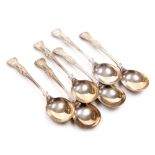 A set of six Edward VII silver King's pattern soup spoons, Cooper Brothers and Sons Limited, Sheffie