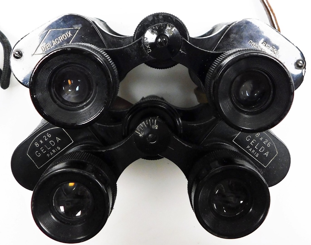 Four pairs of French binoculars, comprising a pair of Delmar 8x26, a pair of J T Coppock Omega 8x30 - Image 3 of 3