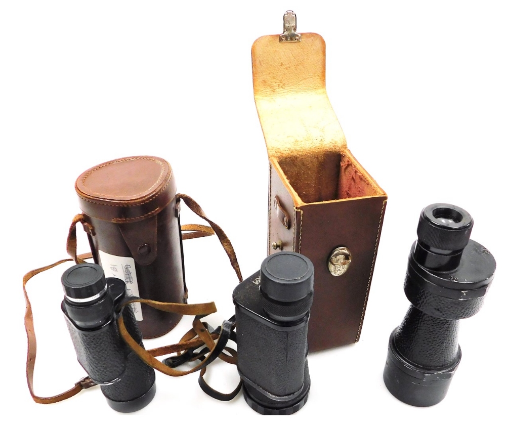 A Wray 16x40 Monocular Empire 7x50 monocular, and a Ross monocular, possibly military, dated 1930, t