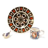 A Royal Crown Derby imari porcelain plate, pattern 1128, together with a Royal Crown Derby imari pap