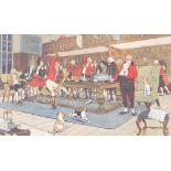 After Cecil Aldin. The Hunt Supper, print, 37cm x 59cm.