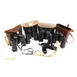 A pair of Swift Newport 10x50 extra wide field binoculars, model number 825, a pair of Japanese 7x50