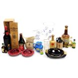 Breweriana collectables, including a Senior Service water jug, pair of Carlsberg Lager ashtrays, sma