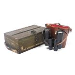 A military magazines box, marked Bren.303 In MK 1, containing military ephemera, wristwatches, a boo