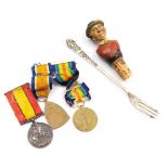 A pair of WWI medals, named to Pte.C. McDonald Lincolnshire Regiment, 50431, comprising Great War an