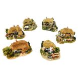Six Lilliput Lane cottages, boxed, comprising the Drayman, The Pottery, The Good Life, Beekeeper's C