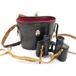 A pair of Taylor Hopson WWII army binoculars 1943, OS420MA, Bino Prism no.2 MKIII x6, no.305237, cas