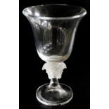 A Rosenthal Versace cut glass vase, the trumpet shaped bowl raised on a stem with a frosted glass Ve