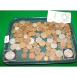A quantity of pre decimal and decimal coinage, to include two commemorative crowns, half crowns, hal