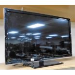 A Panasonic 36" television, with lead, lacking remote.