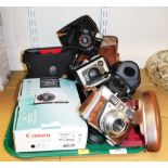 Various cameras, to include a Kodak Retinette IB, in leather case, a Canon Zoom, a Kodak Brownie SIX