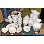 A group of ceramics, to include Aynsley Cottage Garden jar and cover, 18cm high, pin dishes, Royal A