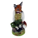 A Royale Stratford Staffordshire porcelain figure of a fox, gentleman in waistcoat with green trouse