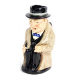 A Royal Doulton Winston Churchill character jug, 23cm high.