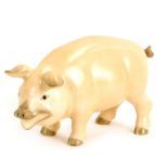 A Herend of Hungary porcelain figure of a pig, No 11/250, 12cm wide.