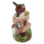 A Royale Stafford Staffordshire porcelain figure of a fox, a girl holding flowers, limited edition 4