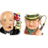 Two character jugs, comprising Royal Doulton Character of the Year Winston Churchill D6907, and a Be