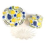 An Arabia of Finland collector's plate and tureen, in the lemon and blue flower pattern, and a Darti