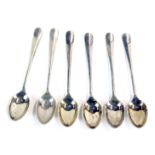 A set of six George V silver fiddle pattern teaspoons, Sheffield 1926, 1½oz, in fitted case.