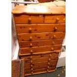 Two pine six drawer chests.
