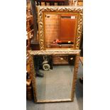 Two gilt framed rectangular wall mirrors. (2)