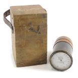 A cased 20thC Short's gas leak indicator, 7cm diameter in a named fitted case with visible dovetails