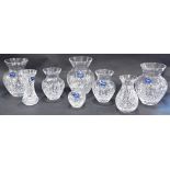 Various Stuart Crystal vases, to include a pair of globular shaped vases, 19cm high, another similar