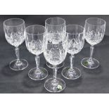 Six Waterford Crystal Nocturne Collection Celestial goblets. (boxed)
