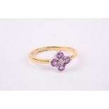 + VAT Brand New Purple Topaz Flower Design Ring