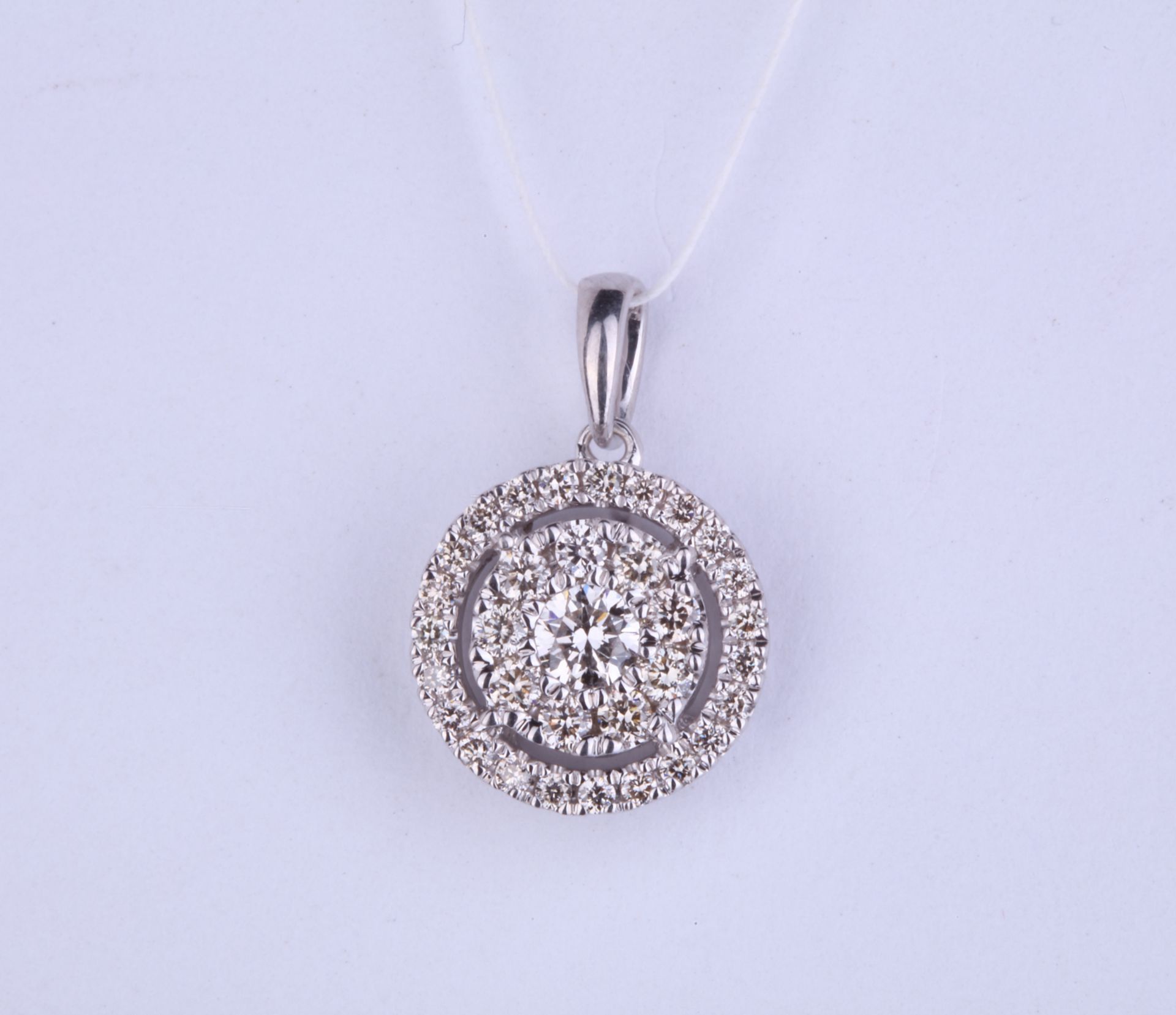 + VAT Ladies 9ct White Gold 0.33ct Diamond Pendant