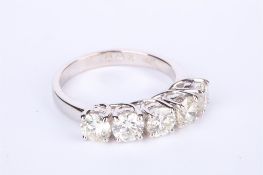 + VAT Impressive Ladies 18ct White Gold 2.08CT Diamond Eternity Ring Set With 5 Brilliant Cut Round