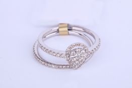 + VAT Ladies 9ct White Gold 0.50ct Diamond Pear Halo Bridal Set