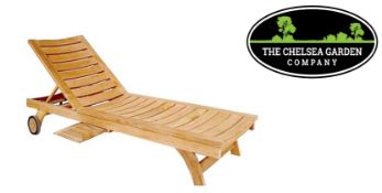 + VAT Brand New Chelsea Garden Company Curved Lounger With Tea-Tray-Features A Multi Postion Head