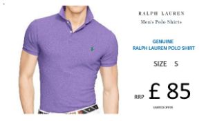 + VAT Brand New Ralph Lauren Custom-Fit Small Pony Polo Shirt - Spring Lilac Size S - Ribbed Polo