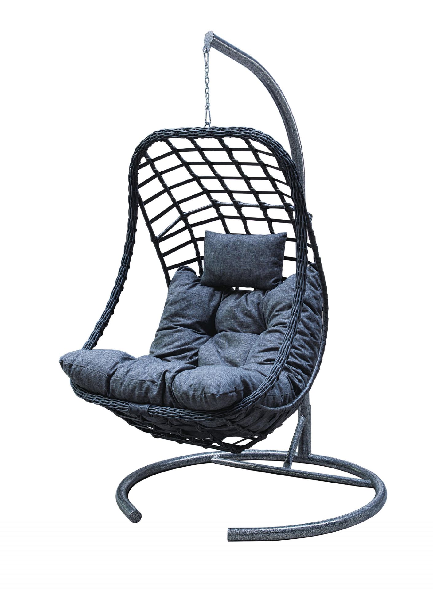 + VAT Brand New SRP £299.99 The Chelsea Garden Co "St Tropez" Luxury Rattan Grey Large Swing Chair -
